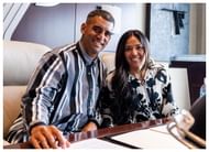 Marcus Mariota and his wife's kid
